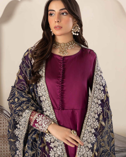 Maria B | Fusion Pink Two Tone Silk Suit