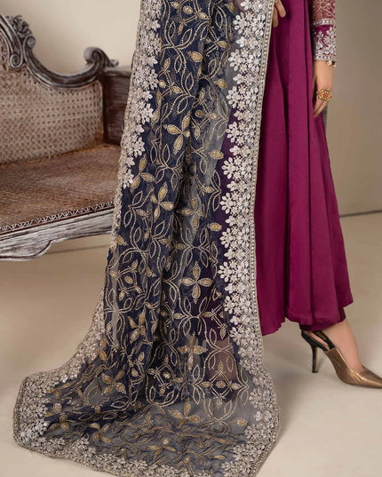 Maria B | Fusion Pink Two Tone Silk Suit