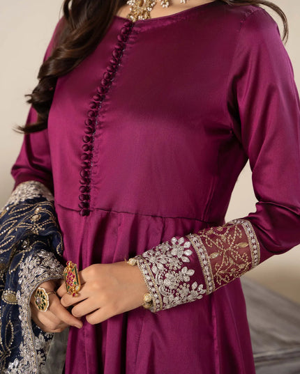 Maria B | Fusion Pink Two Tone Silk Suit