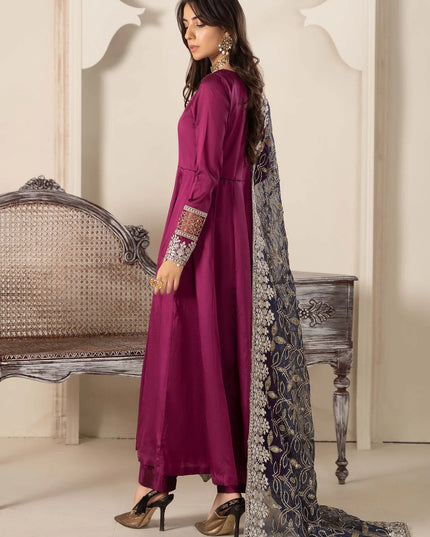 Maria B | Fusion Pink Two Tone Silk Suit