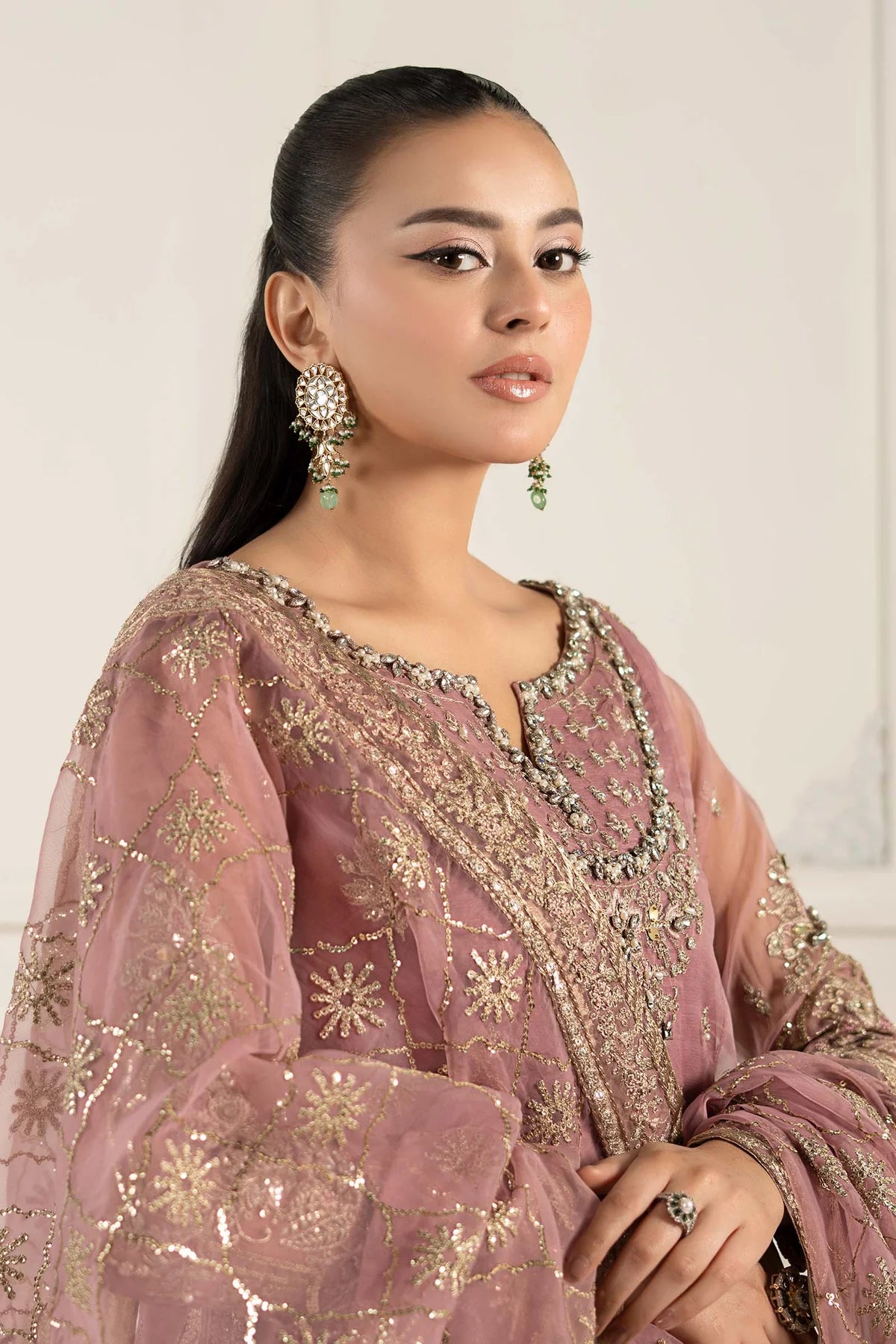 Maria B | Lilac Organza Hand Embellished Gharara