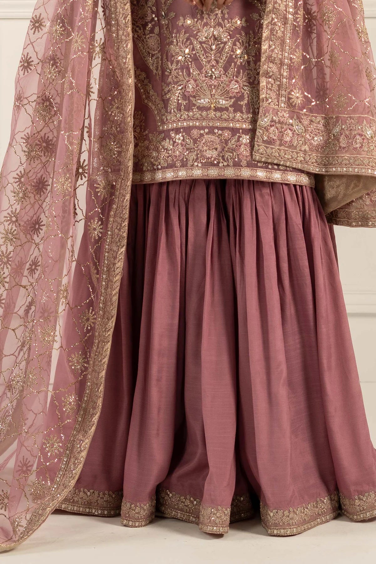 Maria B | Lilac Organza Hand Embellished Gharara