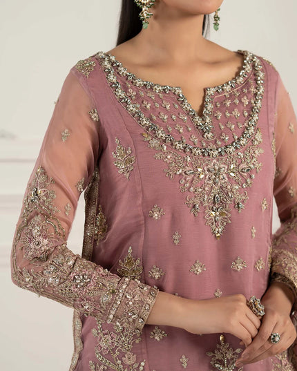 Maria B | Lilac Organza Hand Embellished Gharara