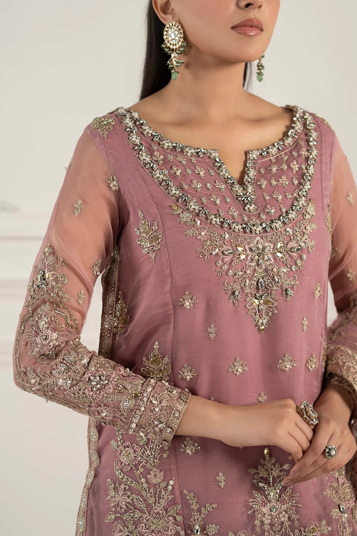Maria B | Lilac Organza Hand Embellished Gharara