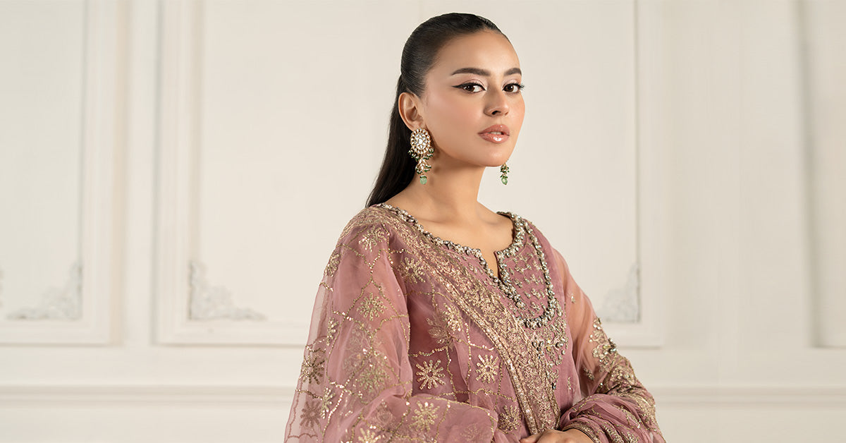 Maria B | Lilac Organza Hand Embellished Gharara