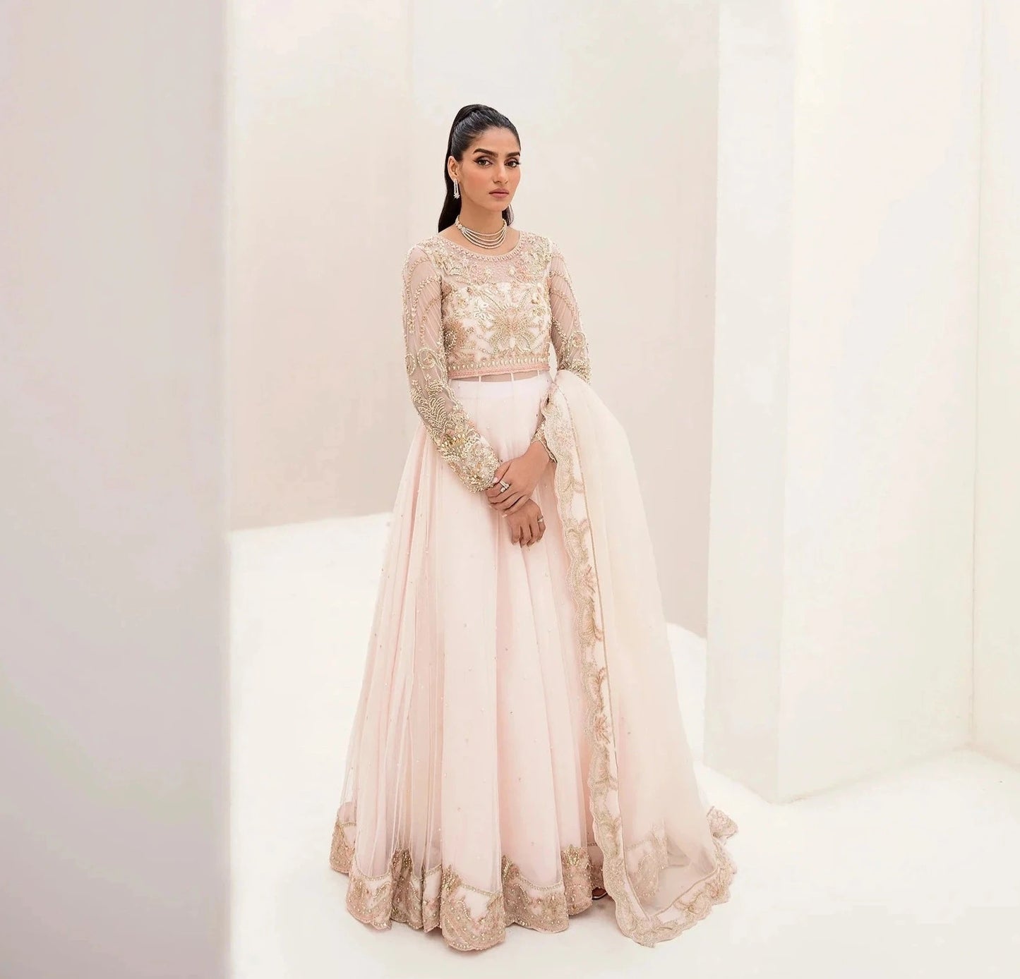 Saga | Hand Embellished Pishwas Lehenga