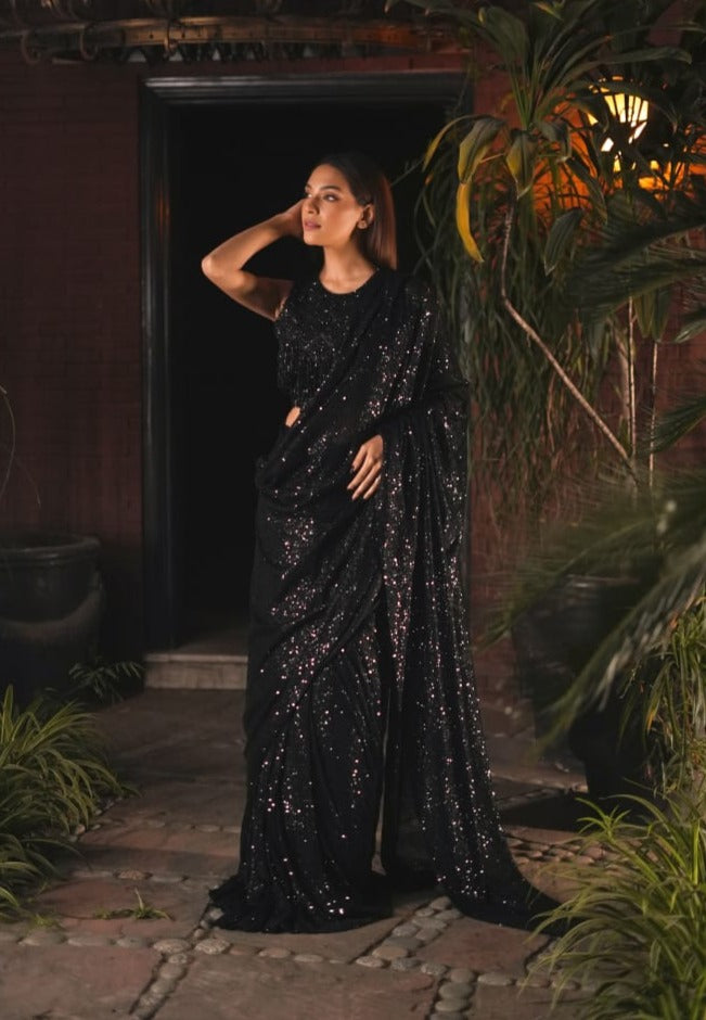 Raven | Black Embellished Saree