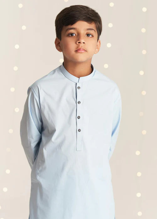2 Piece | Boys Sky Blue Kurta Set