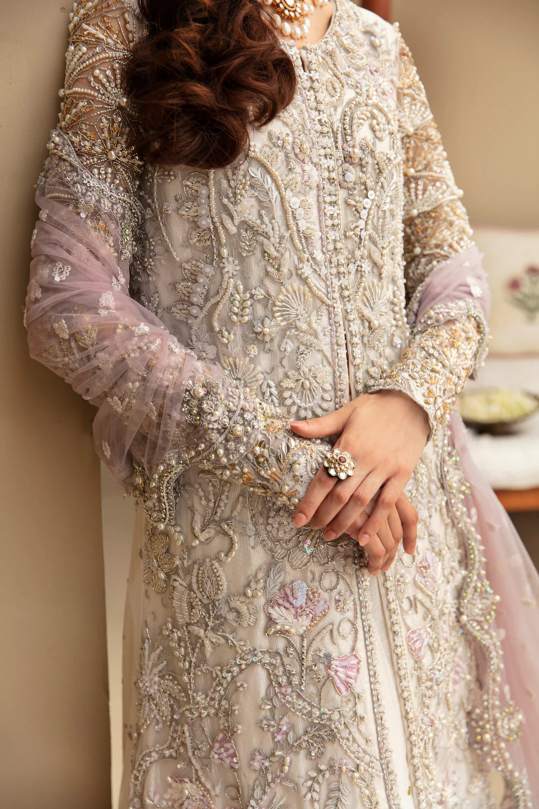 Sophea | White Net Bridal Embellished Lehenga