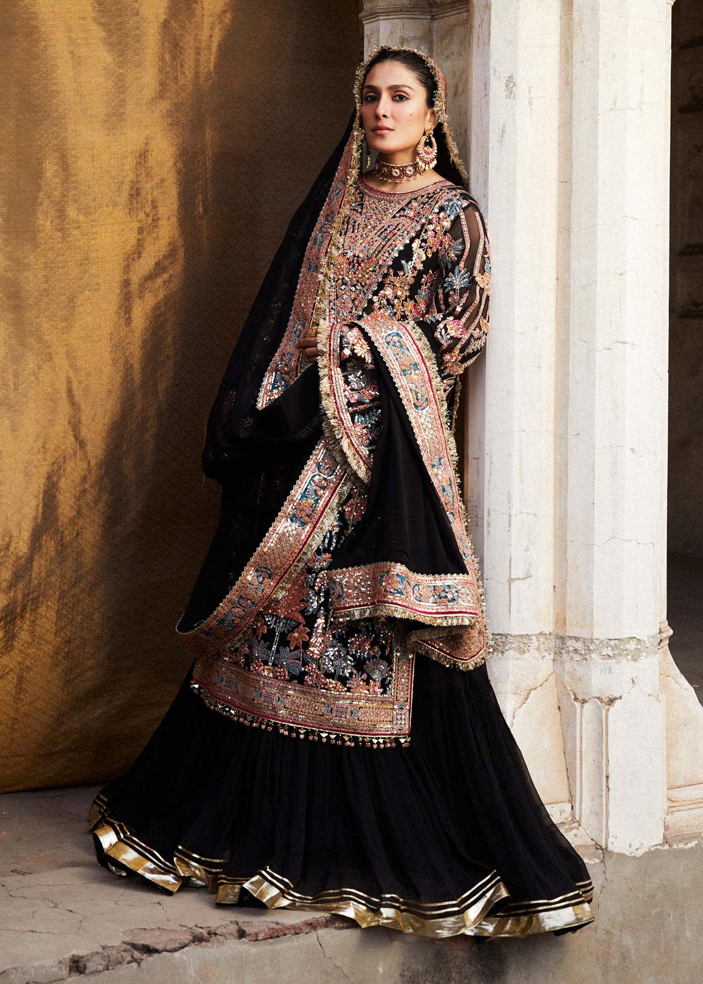 Hussain Rehar | Chiffon Embroidered Sharara