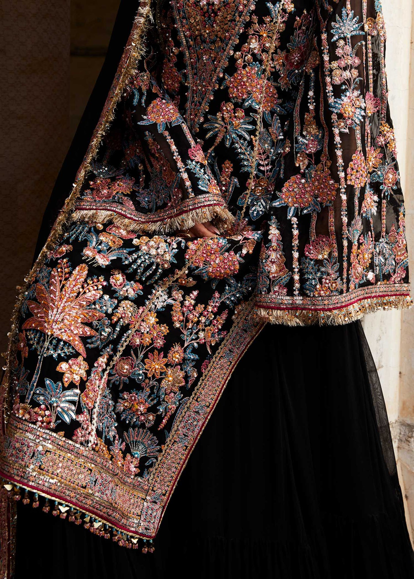 Hussain Rehar | Chiffon Embroidered Sharara