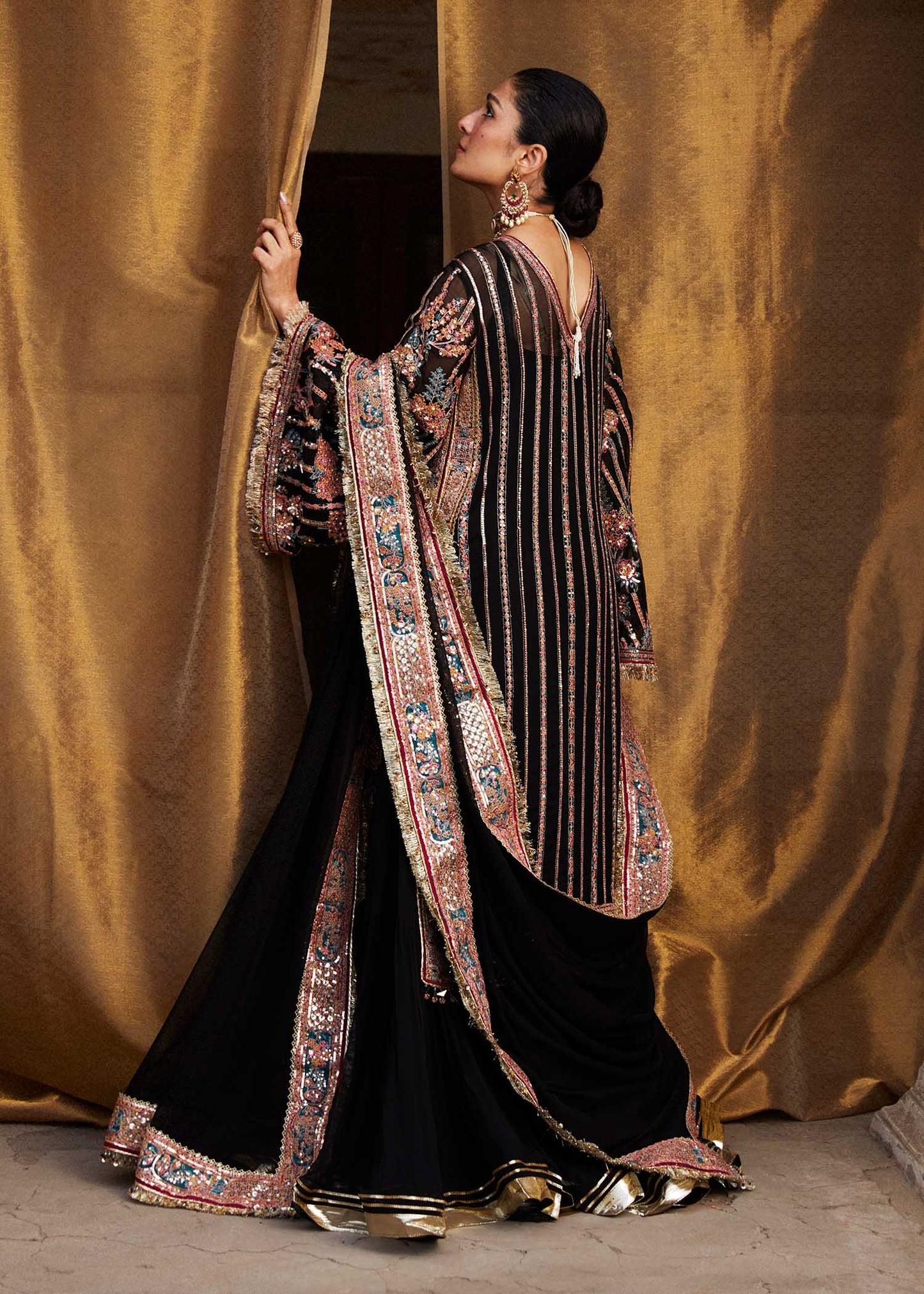 Hussain Rehar | Chiffon Embroidered Sharara