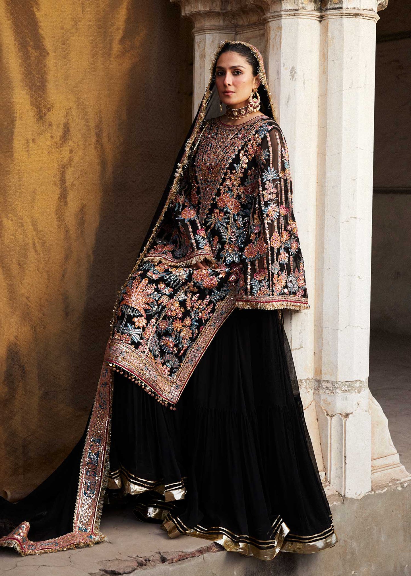 Hussain Rehar | Chiffon Embroidered Sharara