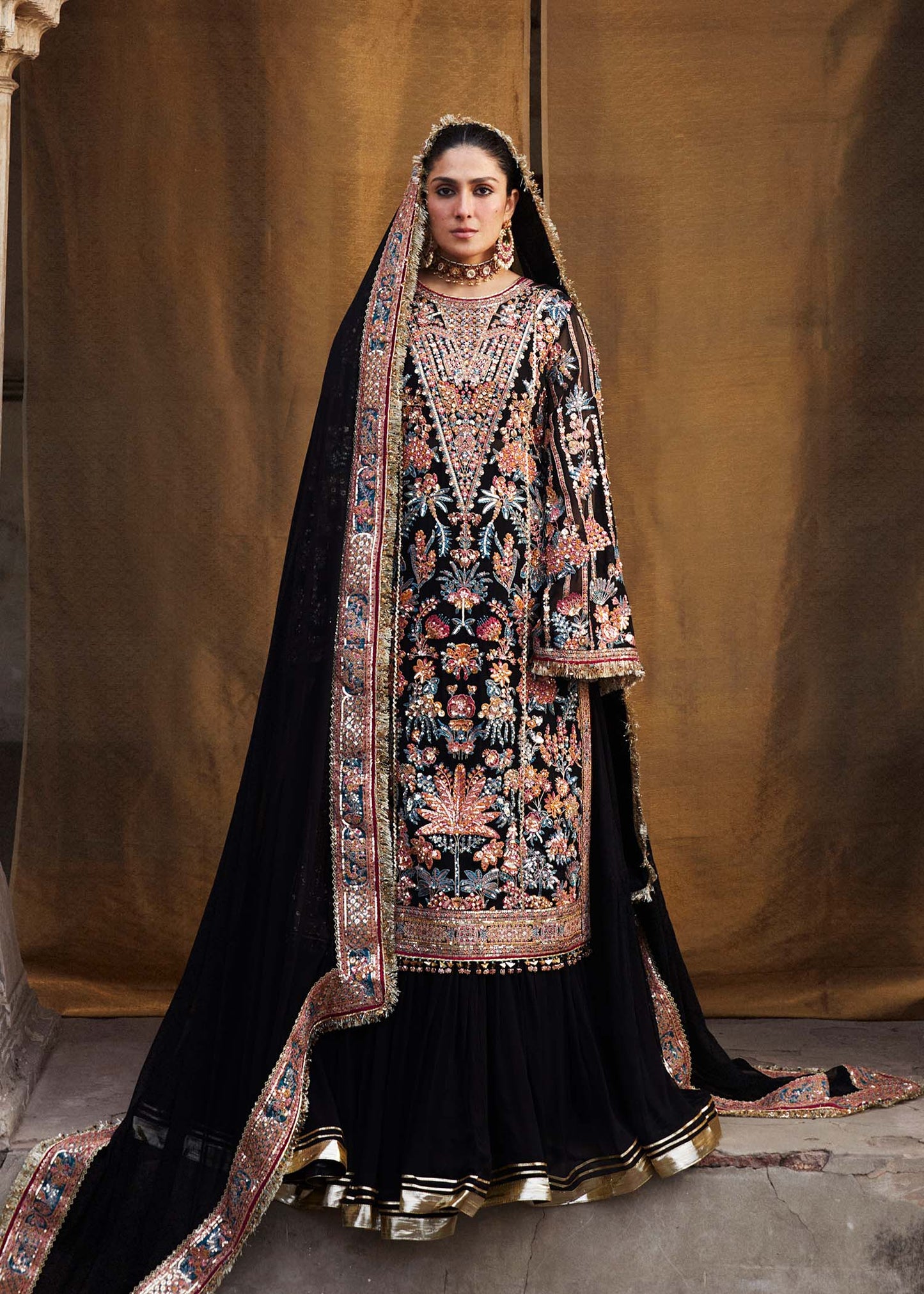 Hussain Rehar | Chiffon Embroidered Sharara