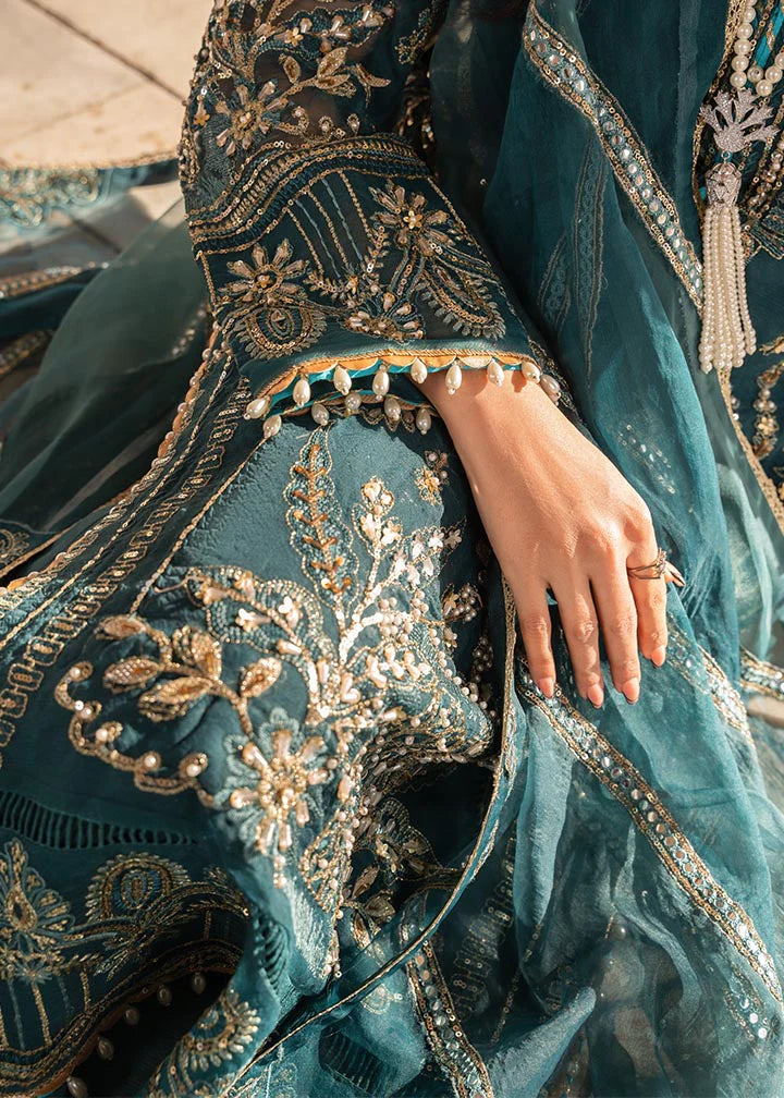 Dilaab | Green Hand Embellished Embroidered Sharara