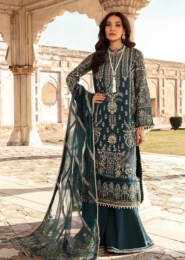 Dilaab | Green Hand Embellished Embroidered Sharara
