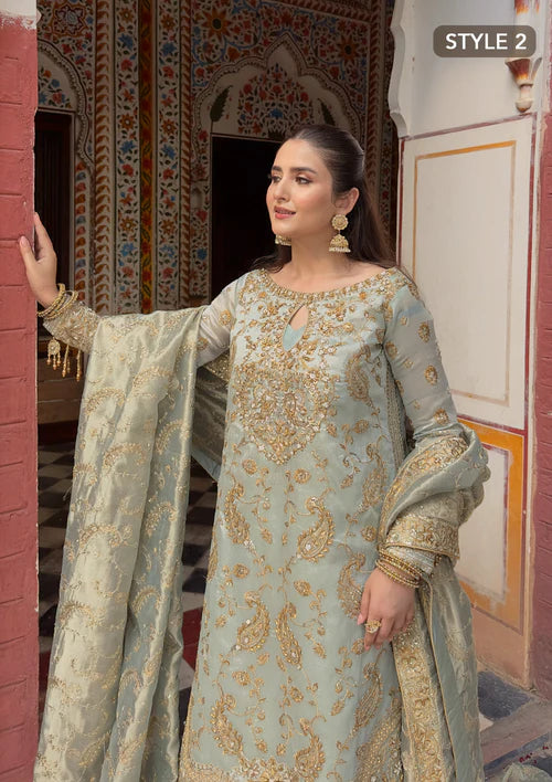 Mehek | Ice Blue Embellished Embroidered Wedding Dress