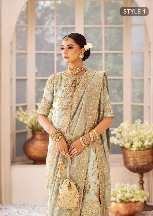Mehek | Ice Blue Embellished Embroidered Wedding Dress