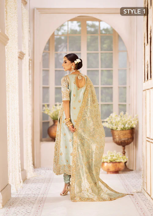 Mehek | Ice Blue Embellished Embroidered Wedding Dress