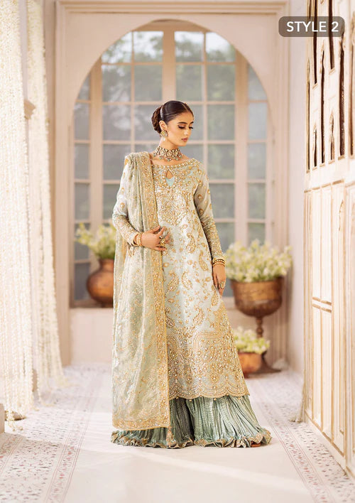 Mehek | Ice Blue Embellished Embroidered Wedding Dress