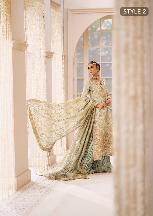 Mehek | Ice Blue Embellished Embroidered Wedding Dress
