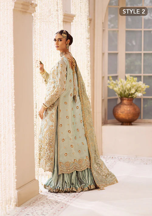 Mehek | Ice Blue Embellished Embroidered Wedding Dress