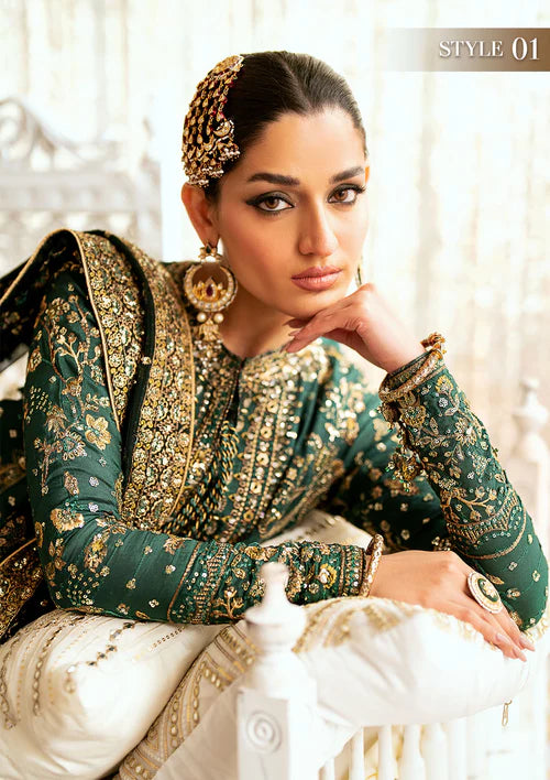 Damini | Green Net Embellished Dress