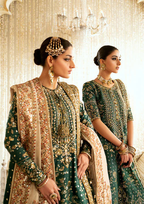 Damini | Green Net Embellished Dress