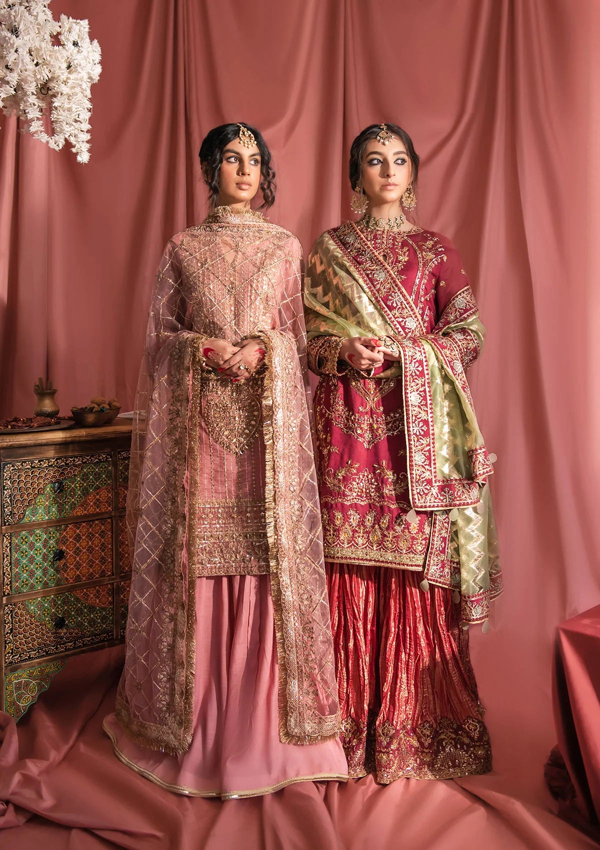Kaneez | Pink Silk Embellished Sharara