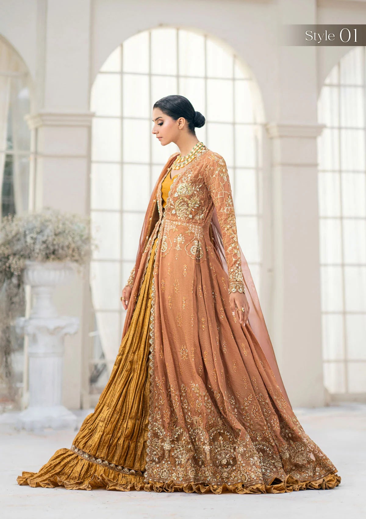 Masoori | Embellished Embroidered Organza Dress