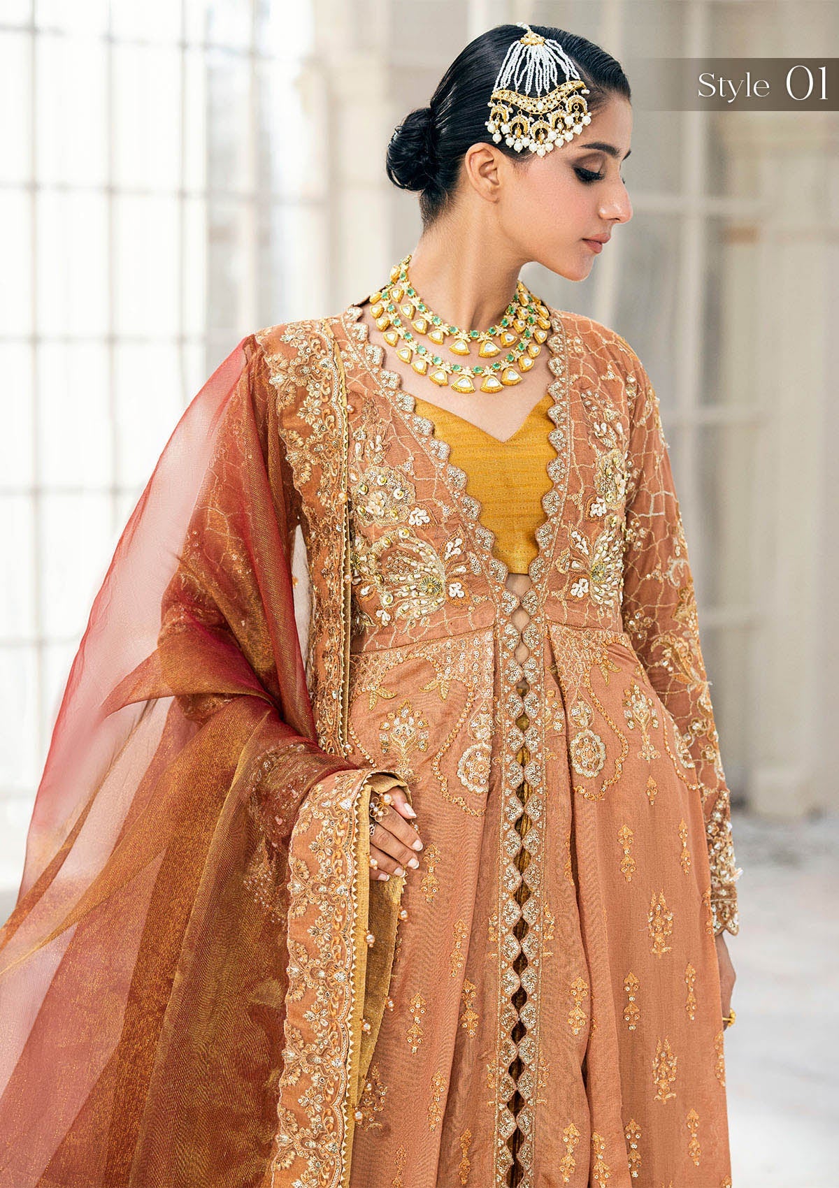 Masoori | Embellished Embroidered Organza Dress