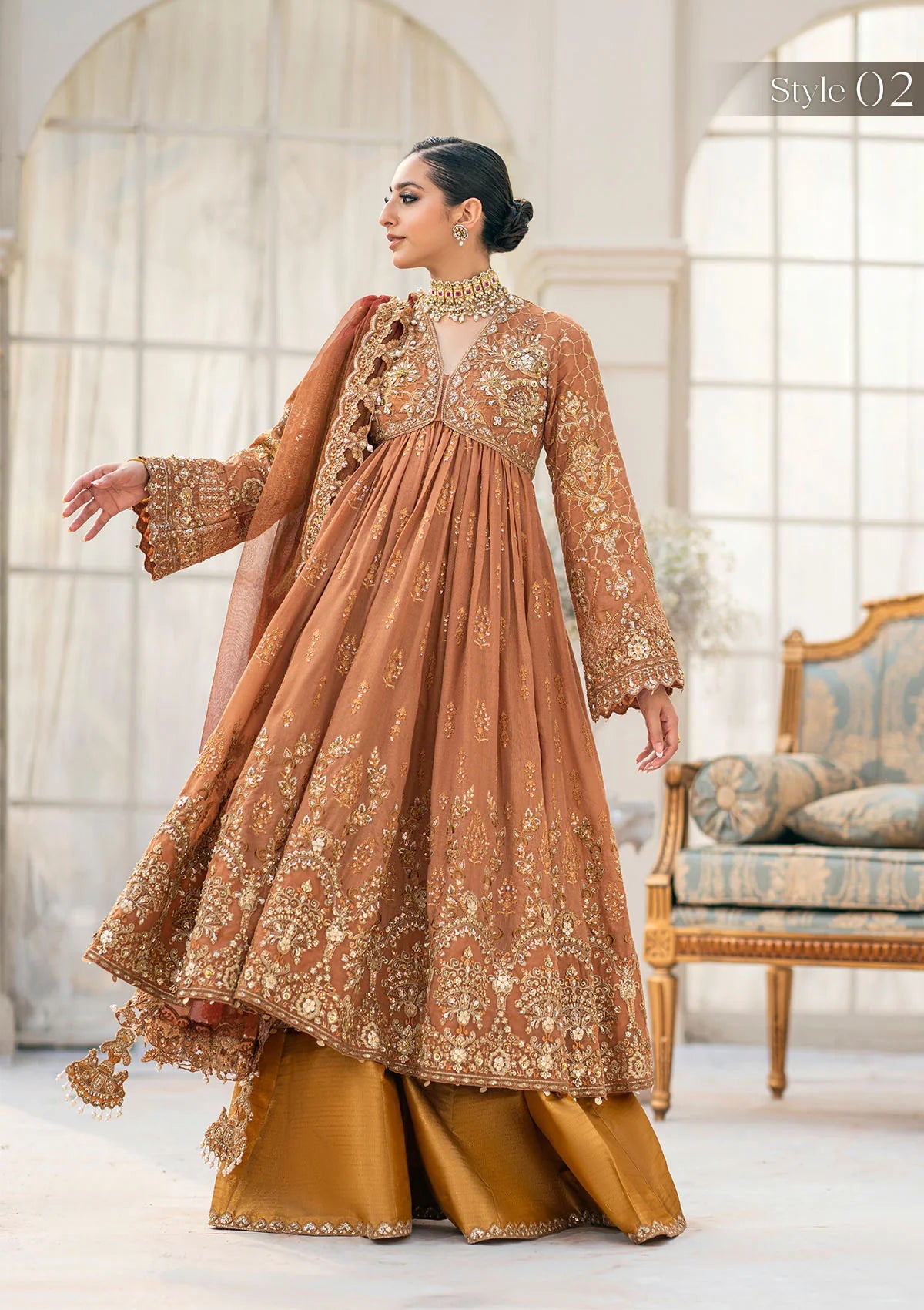 Masoori | Embellished Embroidered Organza Dress