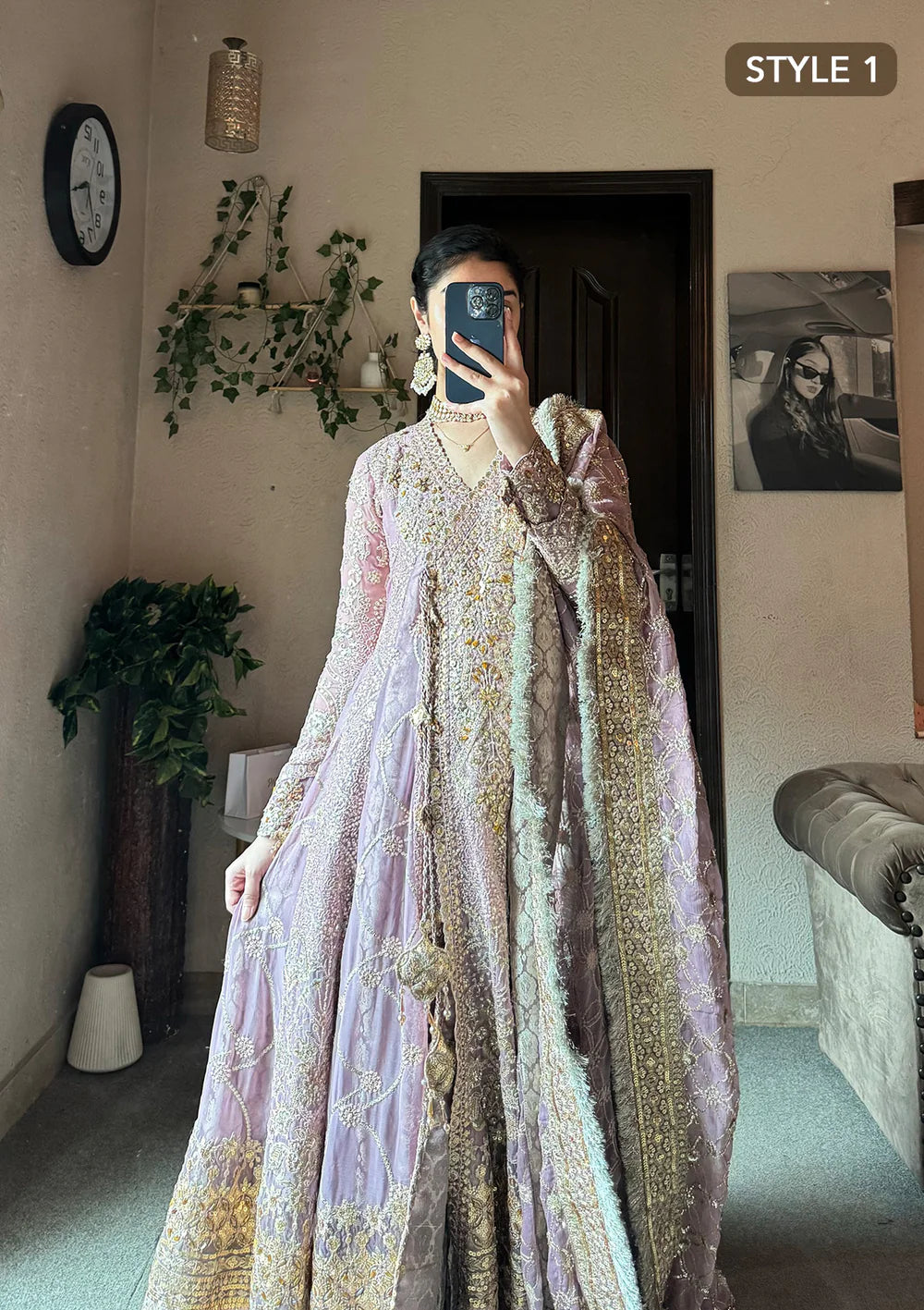 Sabiha | Amethyst Wedding Chiffon Embellished Sharara