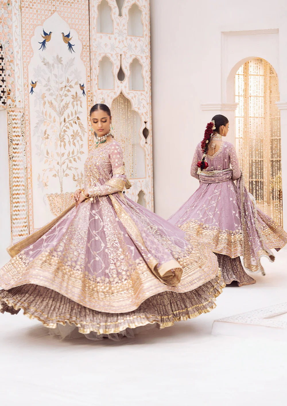 Sabiha | Amethyst Wedding Chiffon Embellished Sharara