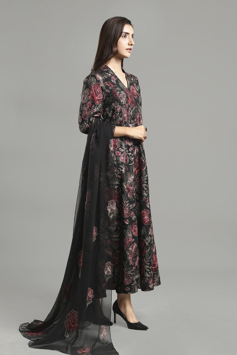 3 Piece | Embroidered Floral Karandi Lawn Dress