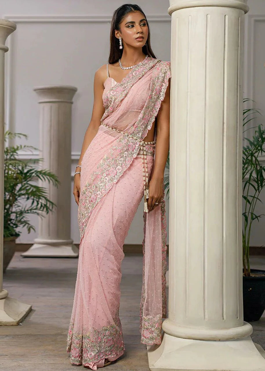 Nora | Embroidered Net Saree