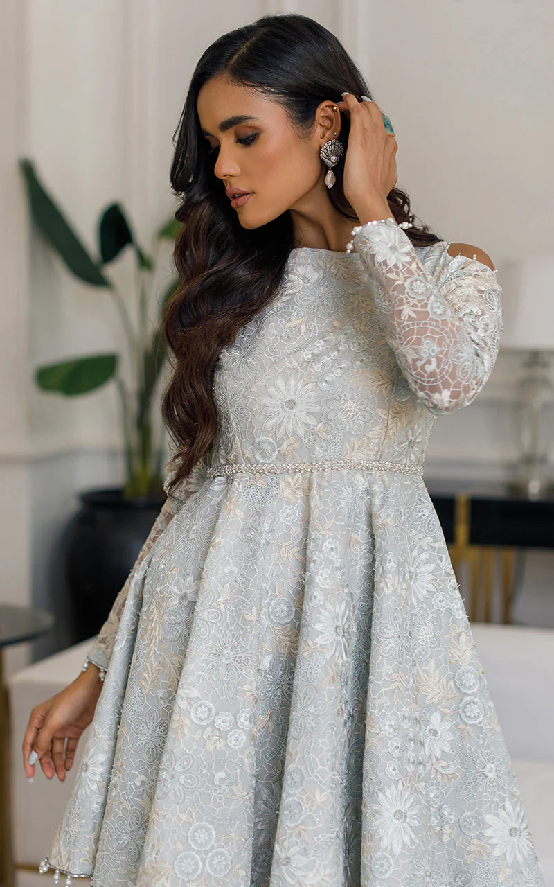 Mohini | Organza Embroidered Peplum Dress