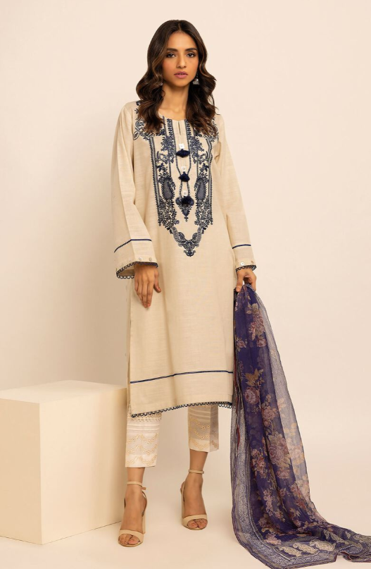 2 Piece | Embroidered Cotton Kurta Set