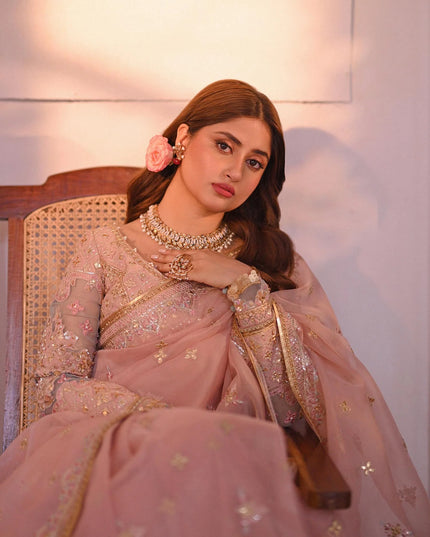 Qalamkar | Gotta Embroidered Saree with lace