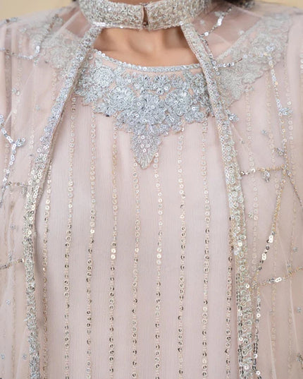 Petra | Beige 3 Piece Chiffon Gown