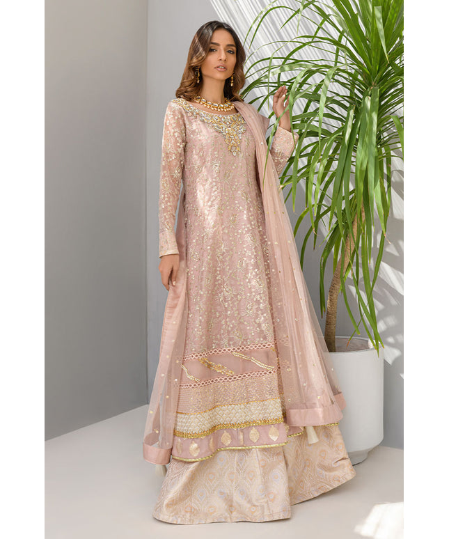 Daisy Pink | Pink Organza Embellished Sharara