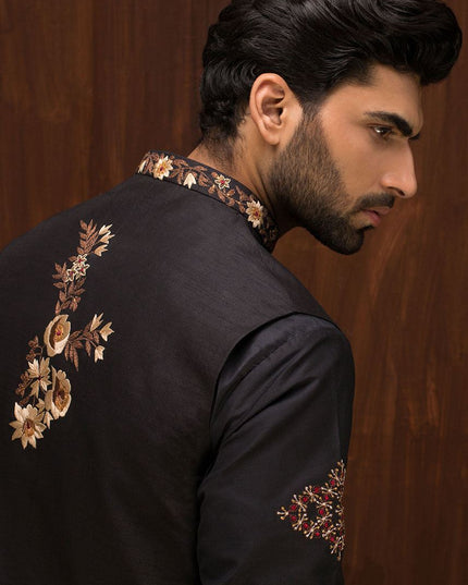 Luxury Cream Embroidered Chiffon Kurta Pajama Set