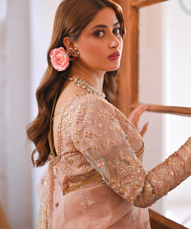 Qalamkar | Gotta Embroidered Saree with lace