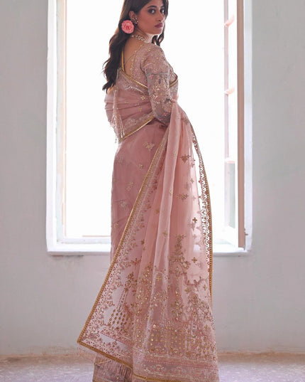 Qalamkar | Gotta Embroidered Saree with lace