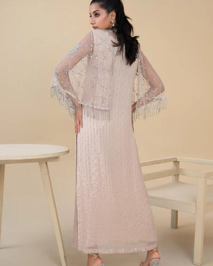 Petra | Beige 3 Piece Chiffon Gown