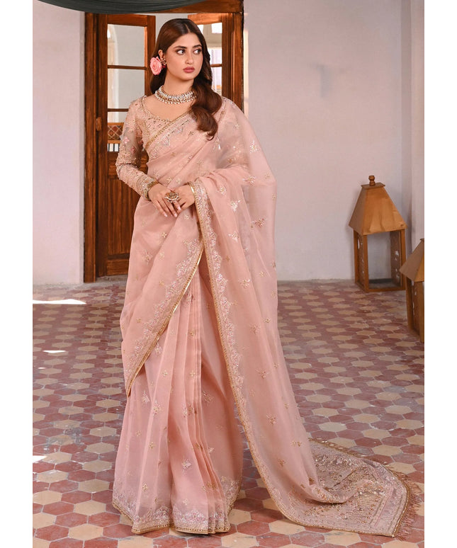 Qalamkar | Gotta Embroidered Saree with lace