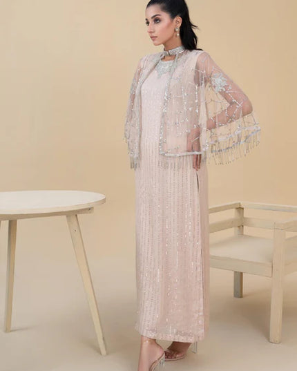 Petra | Beige 3 Piece Chiffon Gown