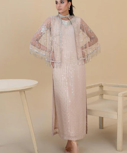 Petra | Beige 3 Piece Chiffon Gown