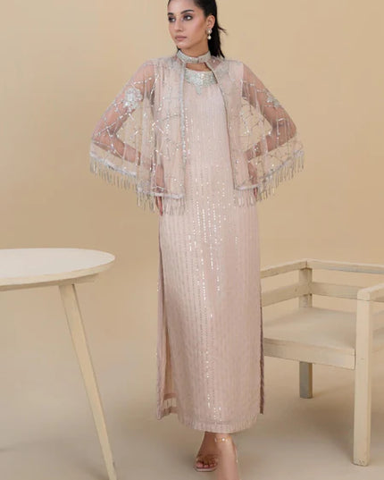 Petra | Beige 3 Piece Chiffon Gown