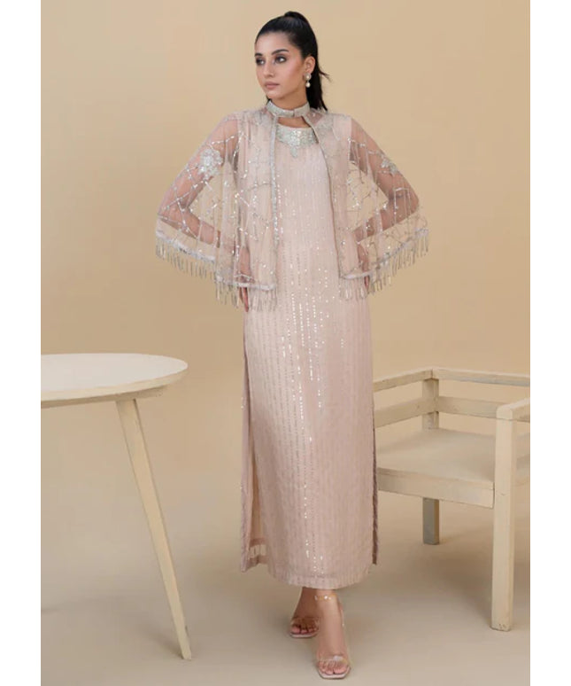 Petra | Beige 3 Piece Chiffon Gown